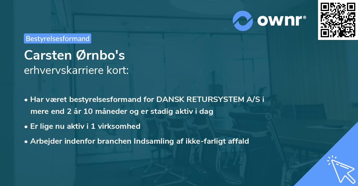 Carsten Ørnbo's erhvervskarriere kort