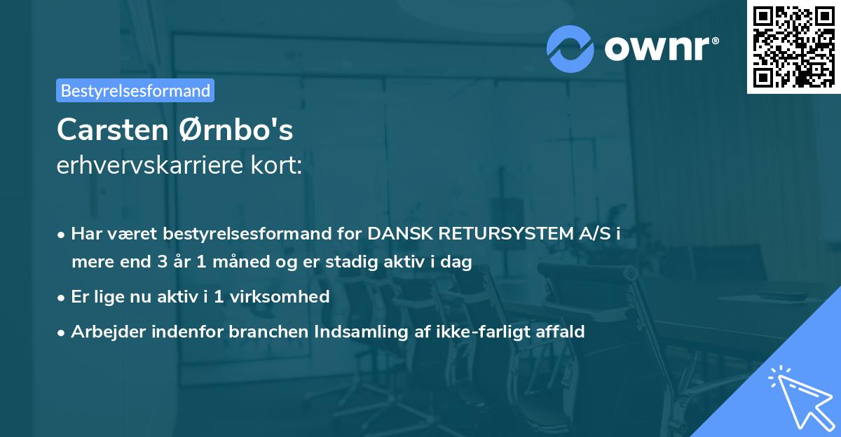 Carsten Ørnbo's erhvervskarriere kort