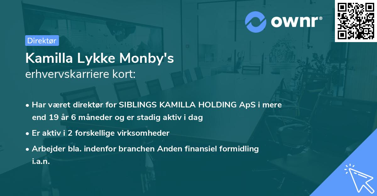 Kamilla Lykke Monby's erhvervskarriere kort