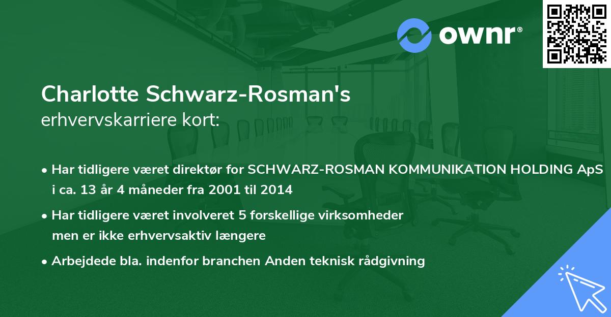 Charlotte Schwarz-Rosman's erhvervskarriere kort