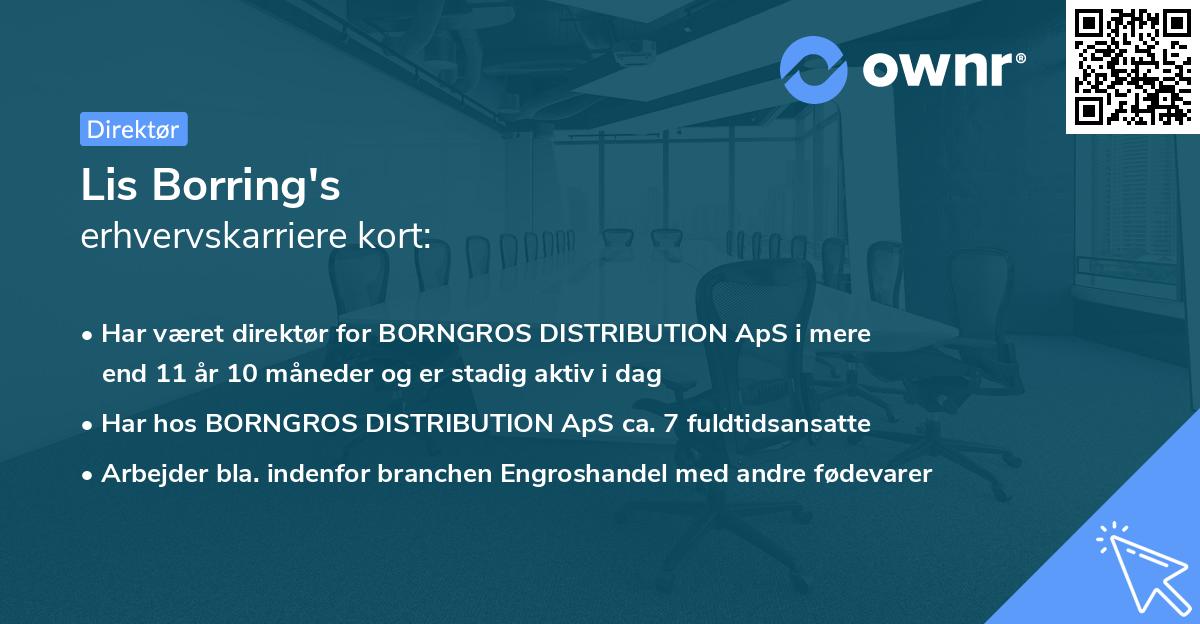 Lis Borring's erhvervskarriere kort