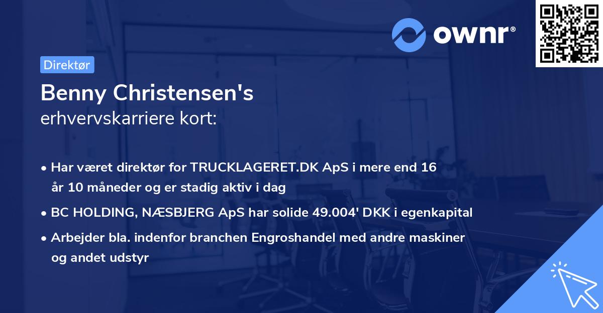 Benny Christensen's erhvervskarriere kort