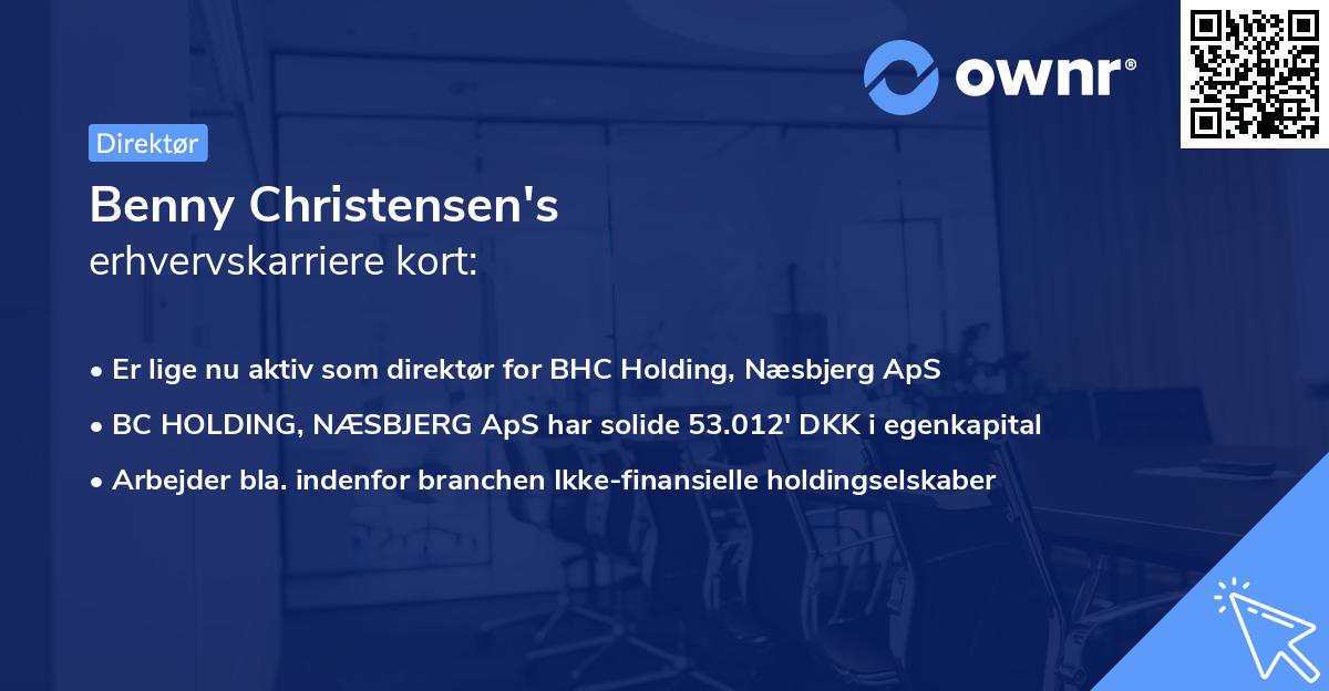 Benny Christensen's erhvervskarriere kort