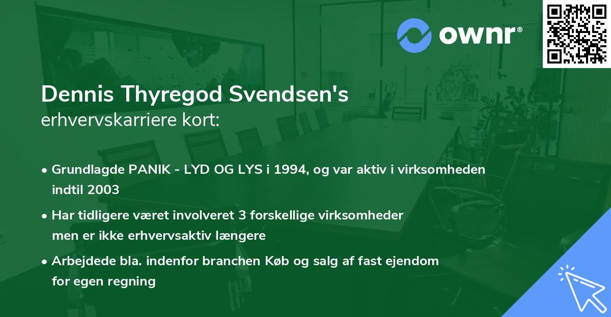 Dennis Thyregod Svendsen's erhvervskarriere kort