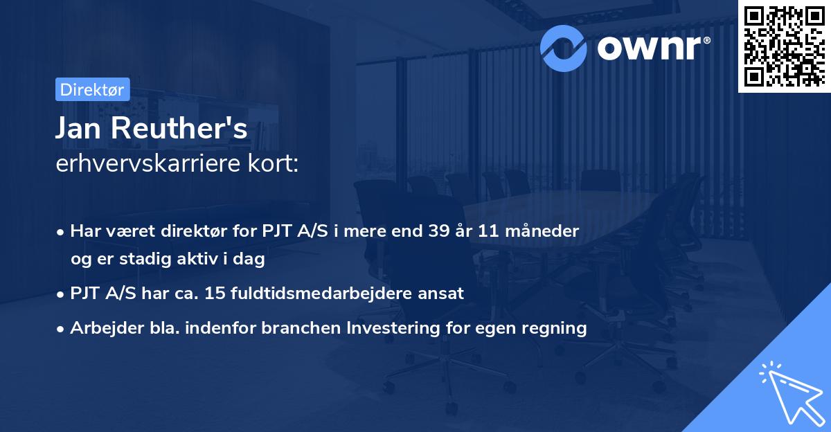 Jan Reuther's erhvervskarriere kort