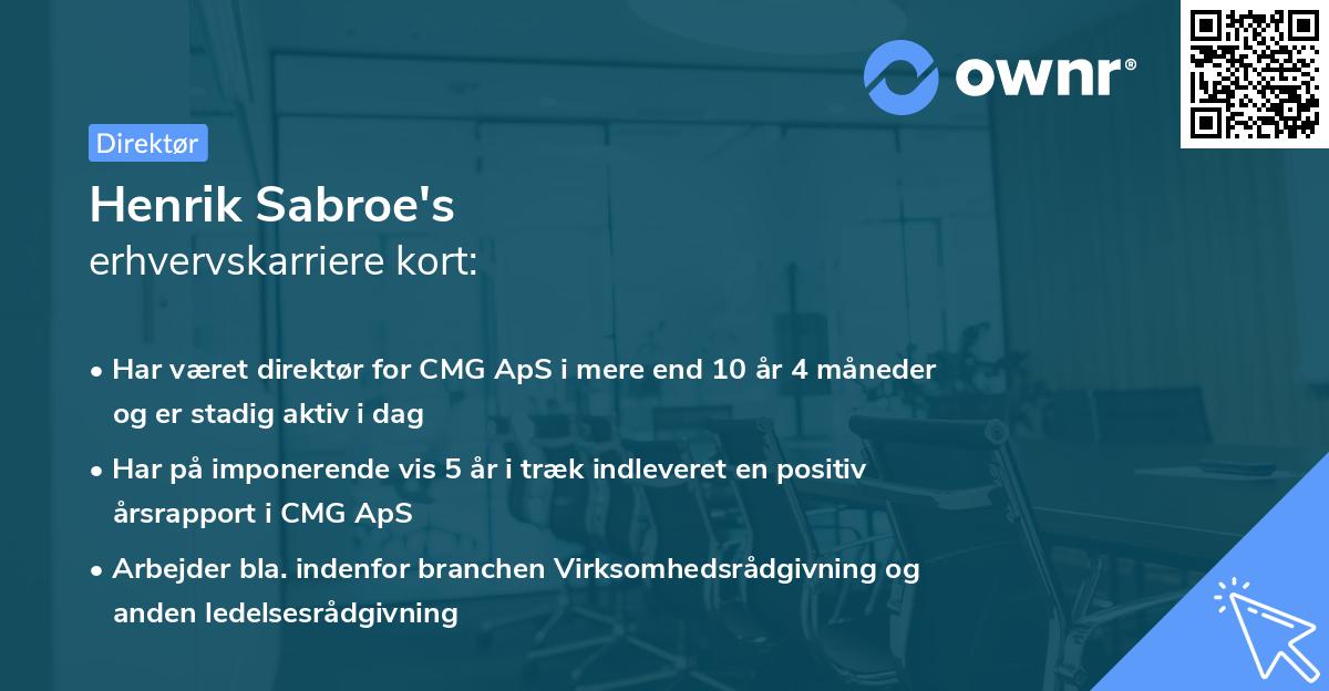 Henrik Sabroe's erhvervskarriere kort