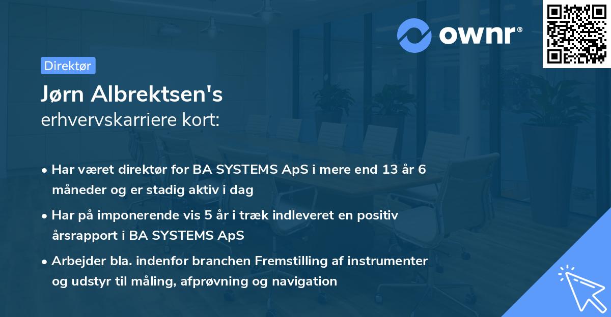 Jørn Albrektsen's erhvervskarriere kort