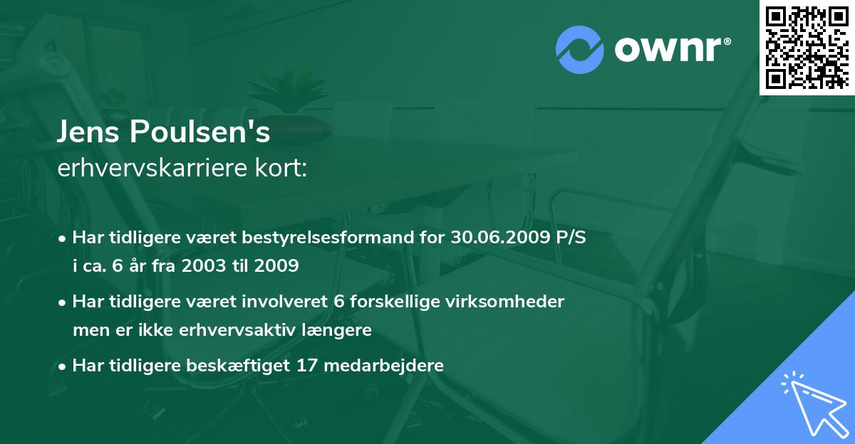 Jens Poulsen's erhvervskarriere kort