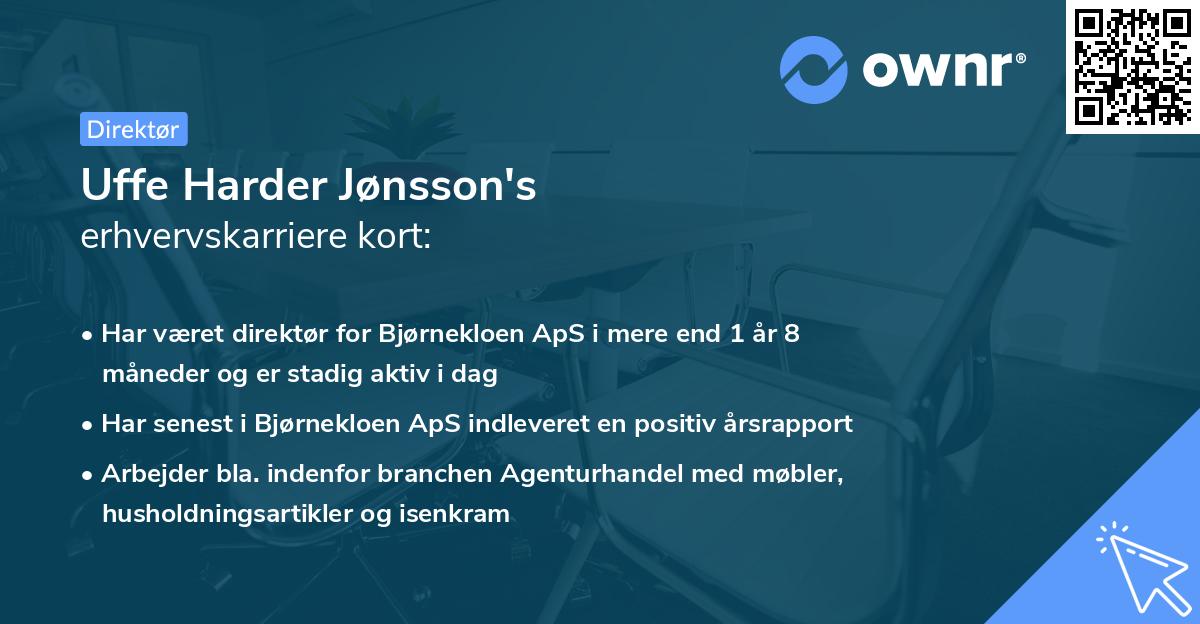 Uffe Harder Jønsson's erhvervskarriere kort