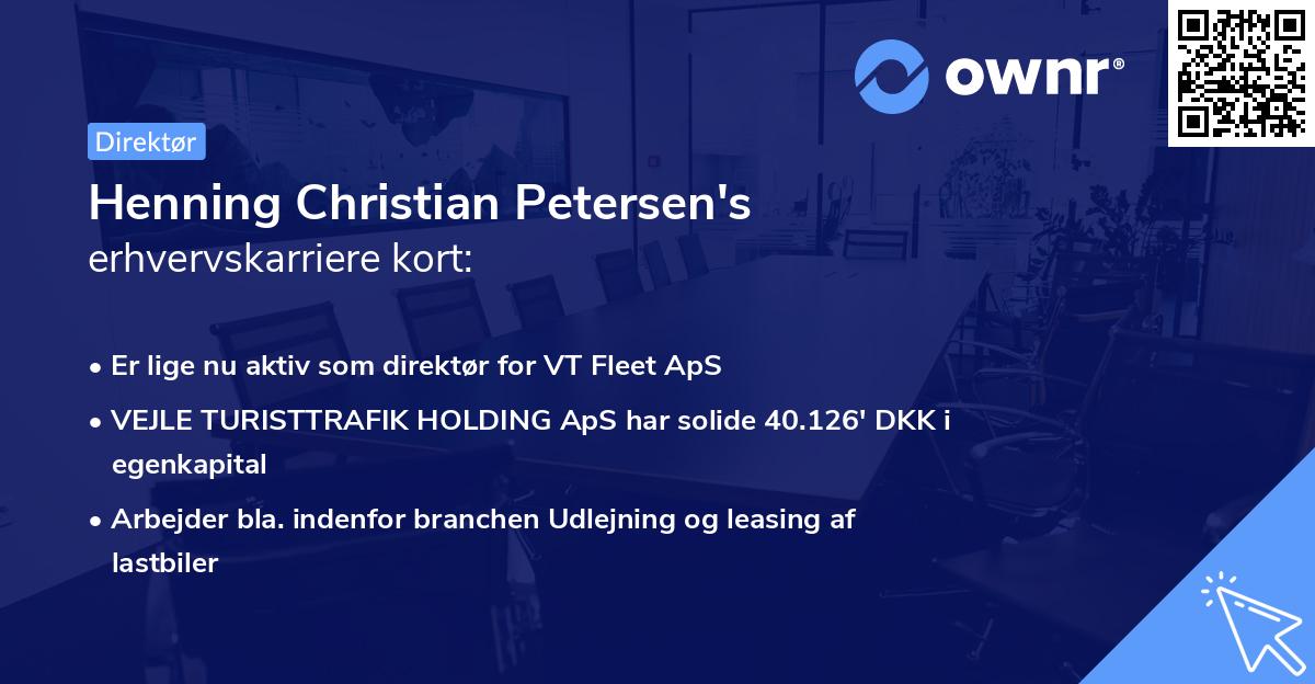 Henning Christian Petersen's erhvervskarriere kort