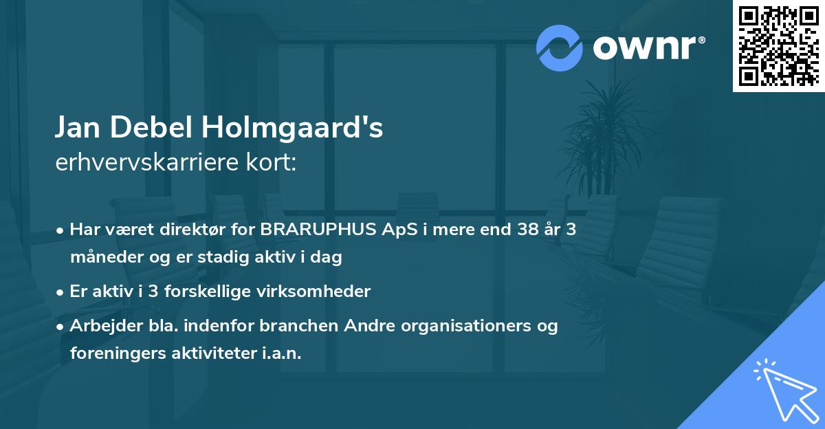 Jan Debel Holmgaard's erhvervskarriere kort
