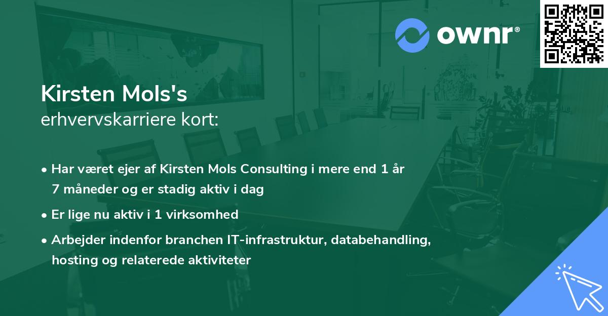 Kirsten Mols's erhvervskarriere kort