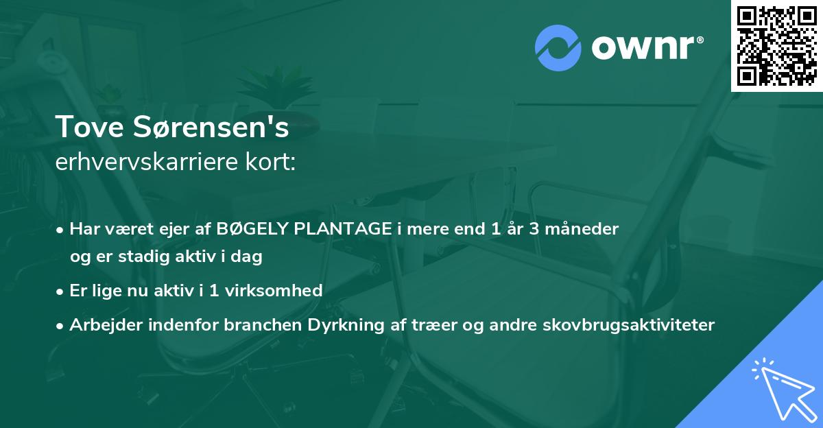 Tove Sørensen's erhvervskarriere kort