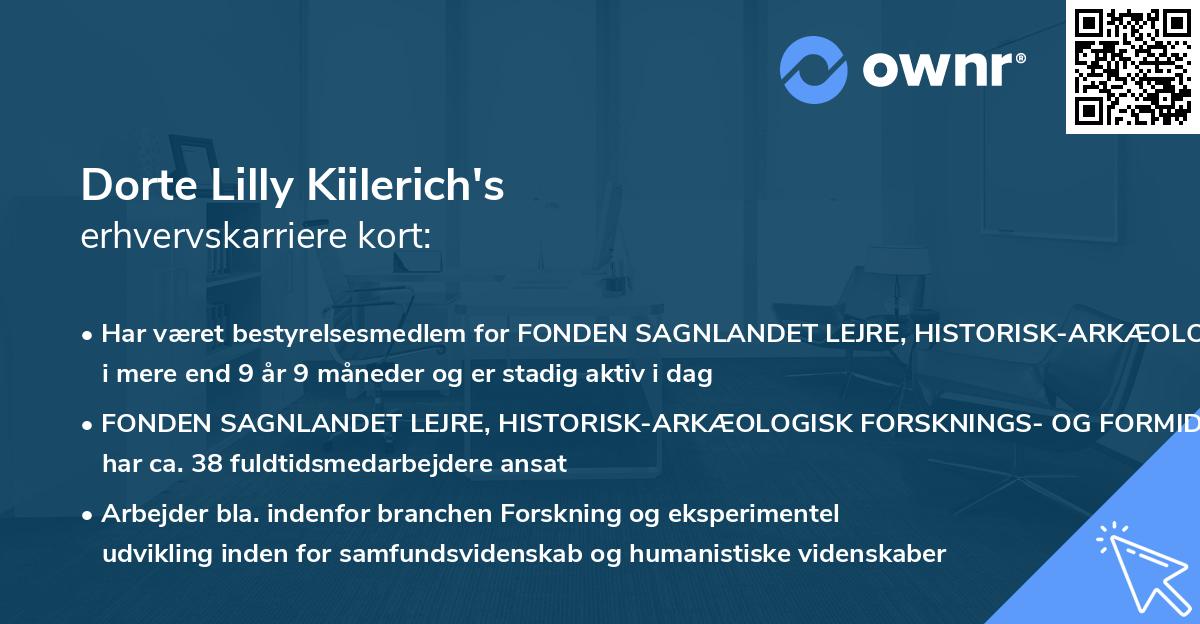 Dorte Lilly Kiilerich's erhvervskarriere kort