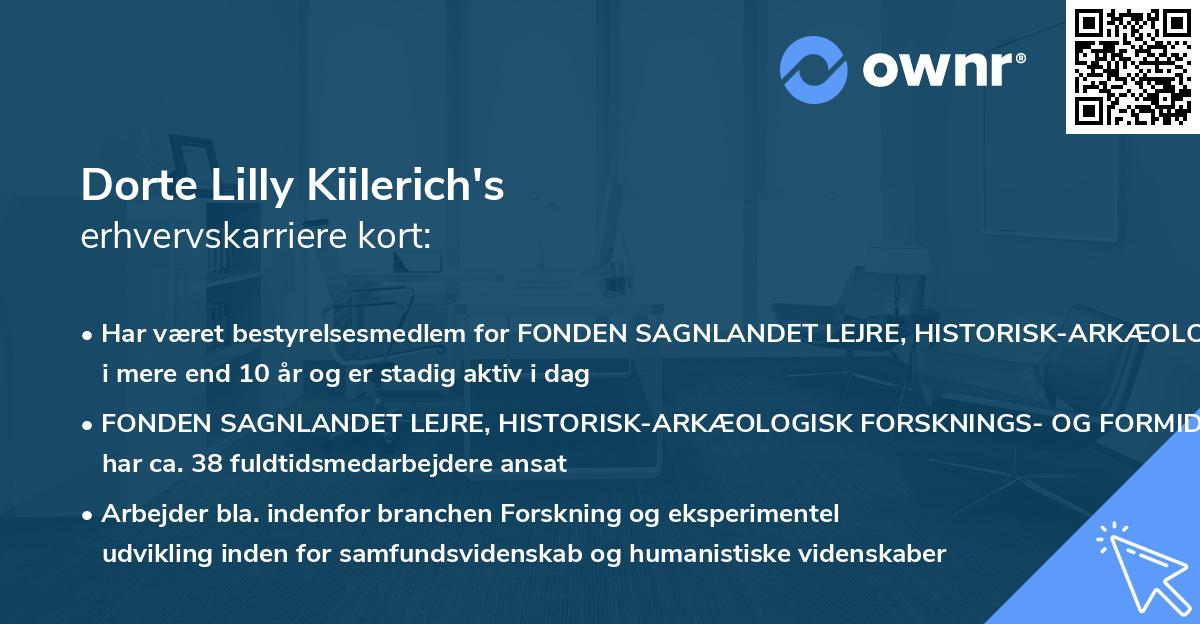 Dorte Lilly Kiilerich's erhvervskarriere kort