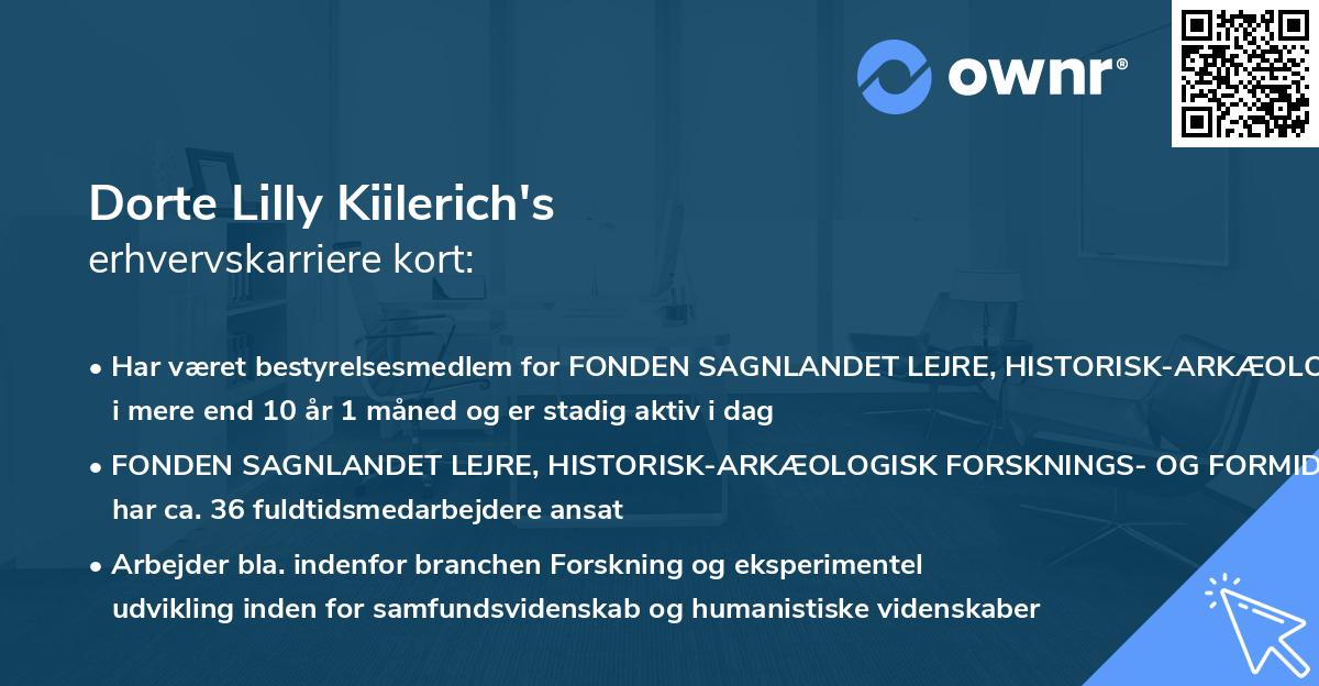 Dorte Lilly Kiilerich's erhvervskarriere kort