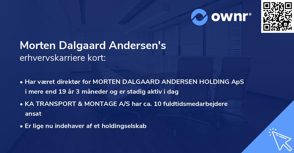 Morten Dalgaard Andersen's erhvervskarriere kort