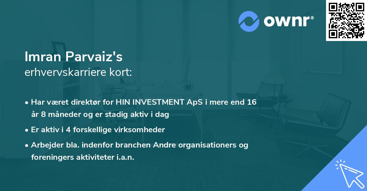 Imran Parvaiz's erhvervskarriere kort
