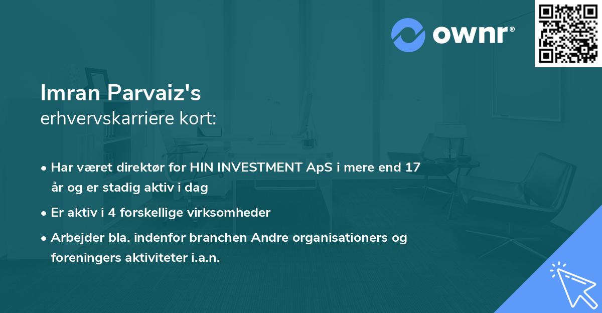 Imran Parvaiz's erhvervskarriere kort