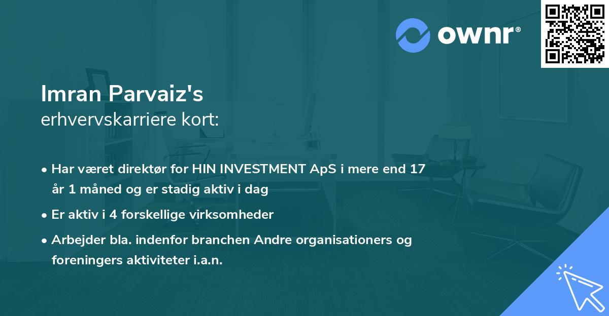 Imran Parvaiz's erhvervskarriere kort