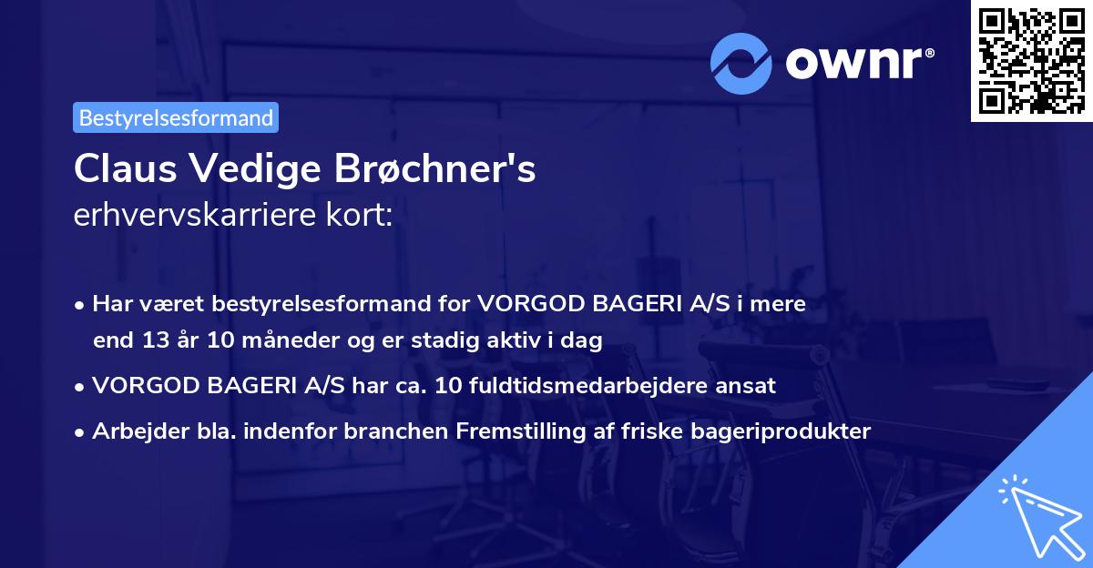 Claus Vedige Brøchner's erhvervskarriere kort