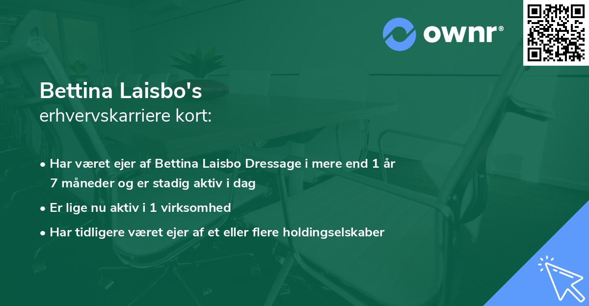 Bettina Laisbo's erhvervskarriere kort