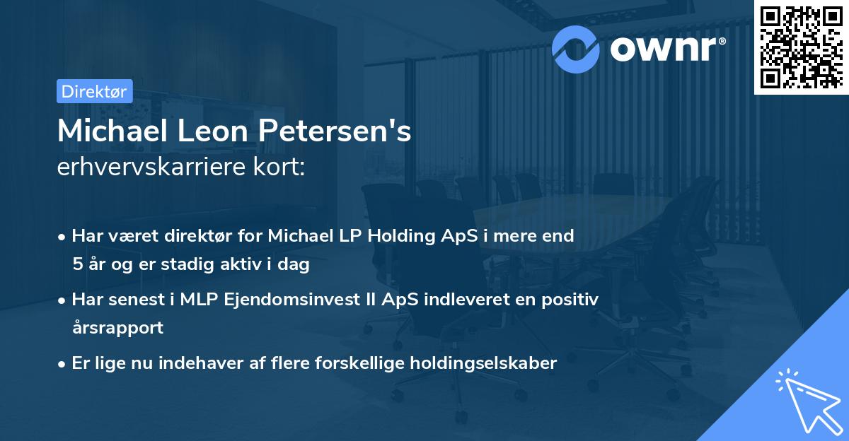 Michael Leon Petersen's erhvervskarriere kort