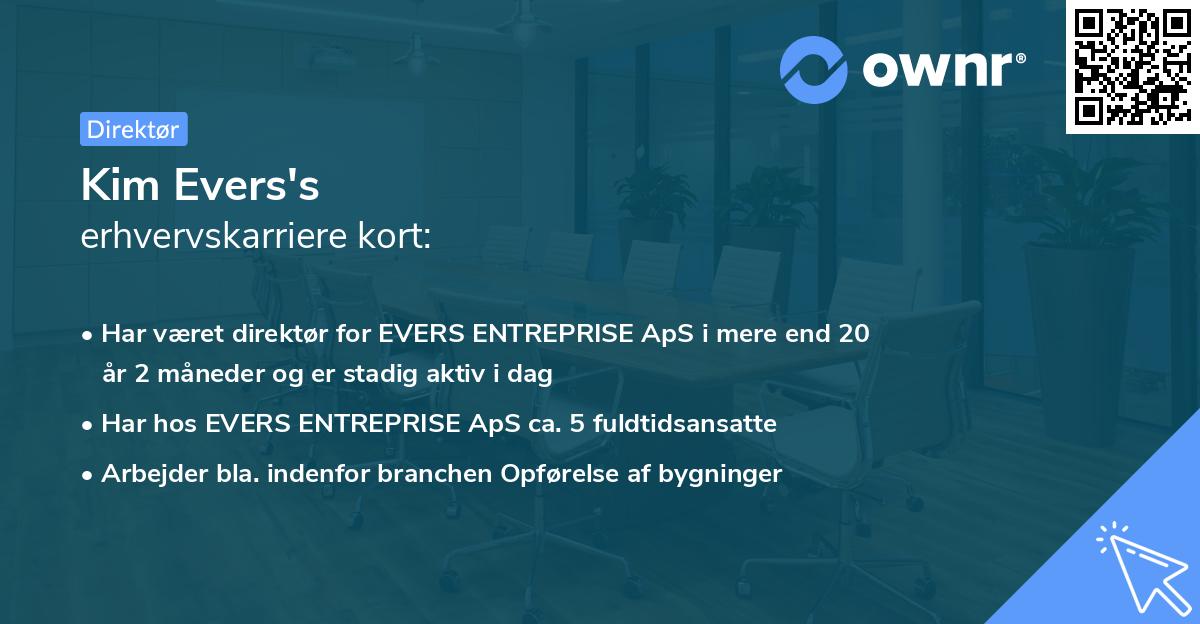 Kim Evers's erhvervskarriere kort