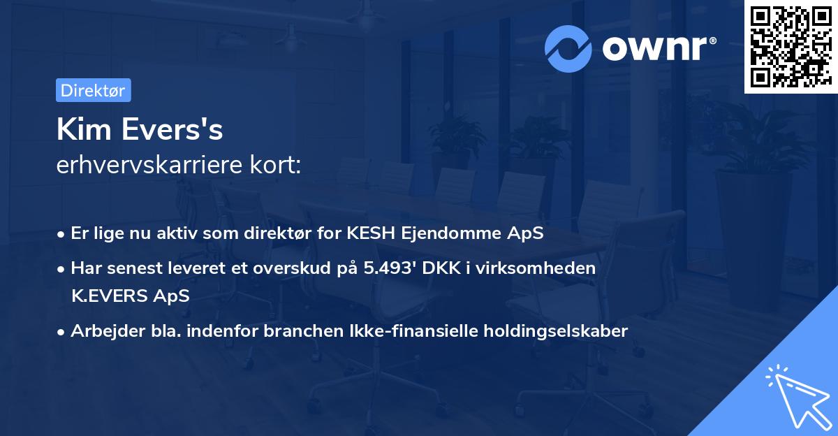 Kim Evers's erhvervskarriere kort