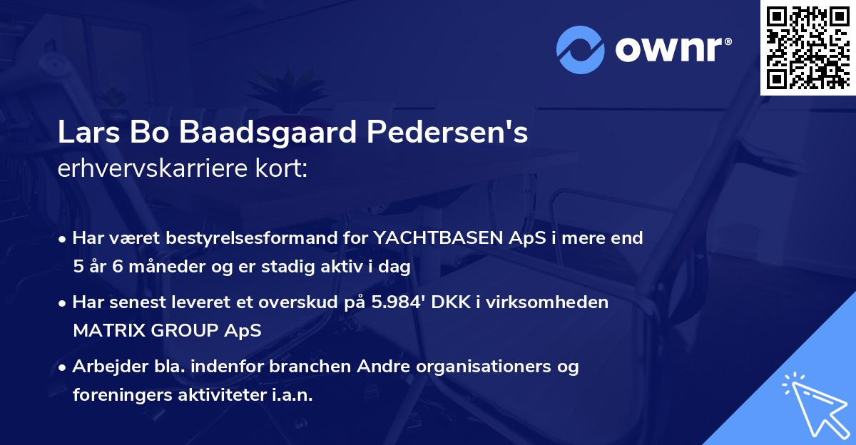 Lars Bo Baadsgaard Pedersen's erhvervskarriere kort