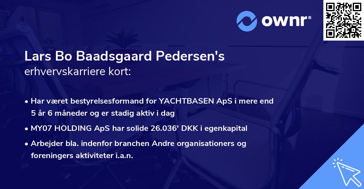 Lars Bo Baadsgaard Pedersen's erhvervskarriere kort