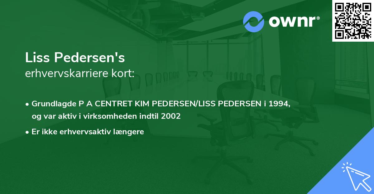 Liss Pedersen's erhvervskarriere kort