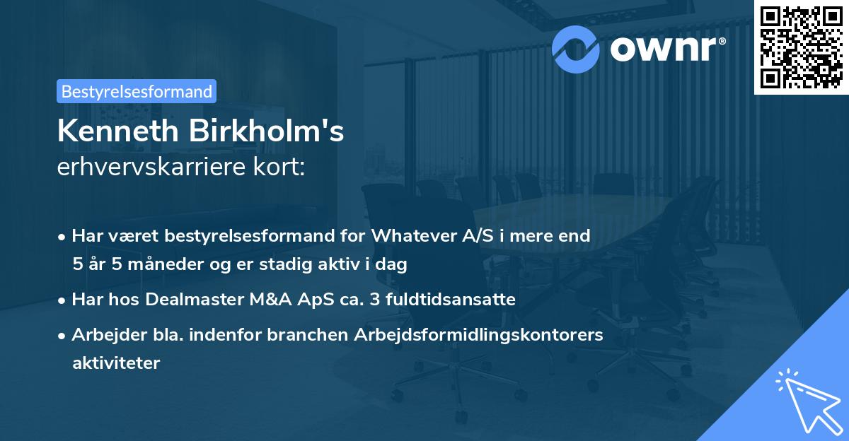Kenneth Birkholm's erhvervskarriere kort