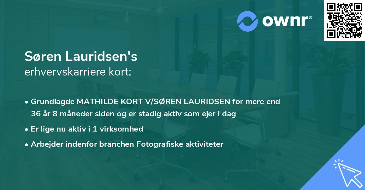 Søren Lauridsen's erhvervskarriere kort