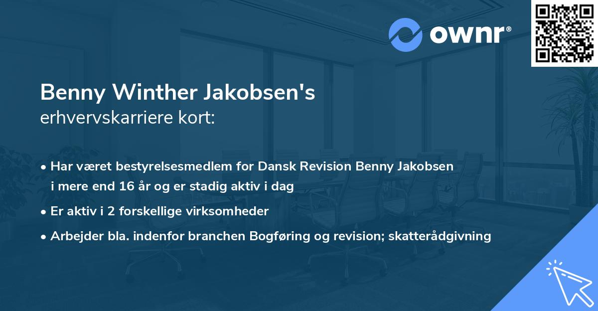 Benny Winther Jakobsen's erhvervskarriere kort