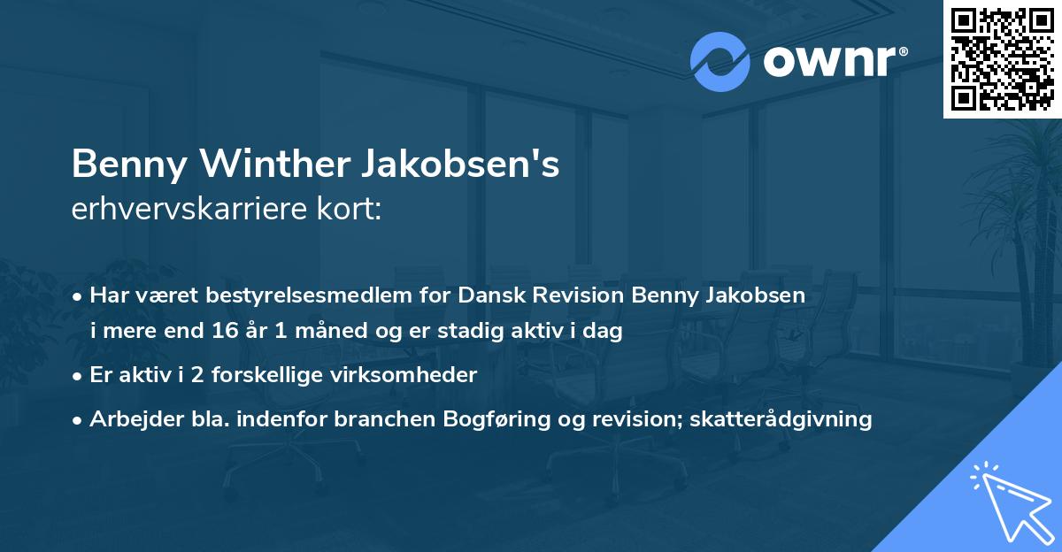 Benny Winther Jakobsen's erhvervskarriere kort