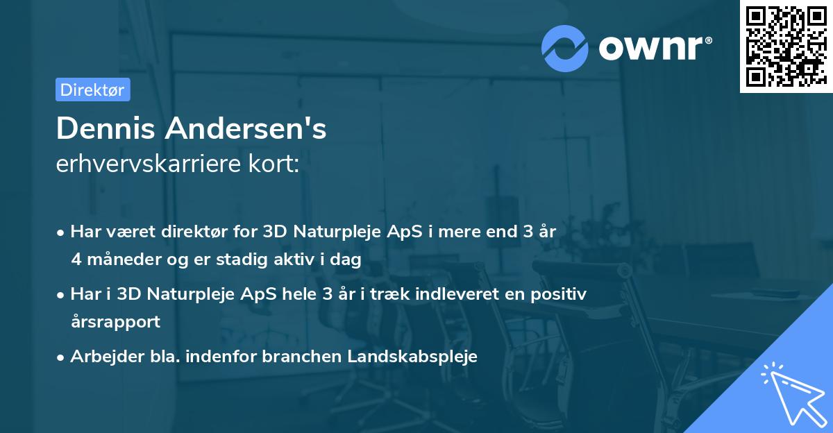 Dennis Andersen's erhvervskarriere kort