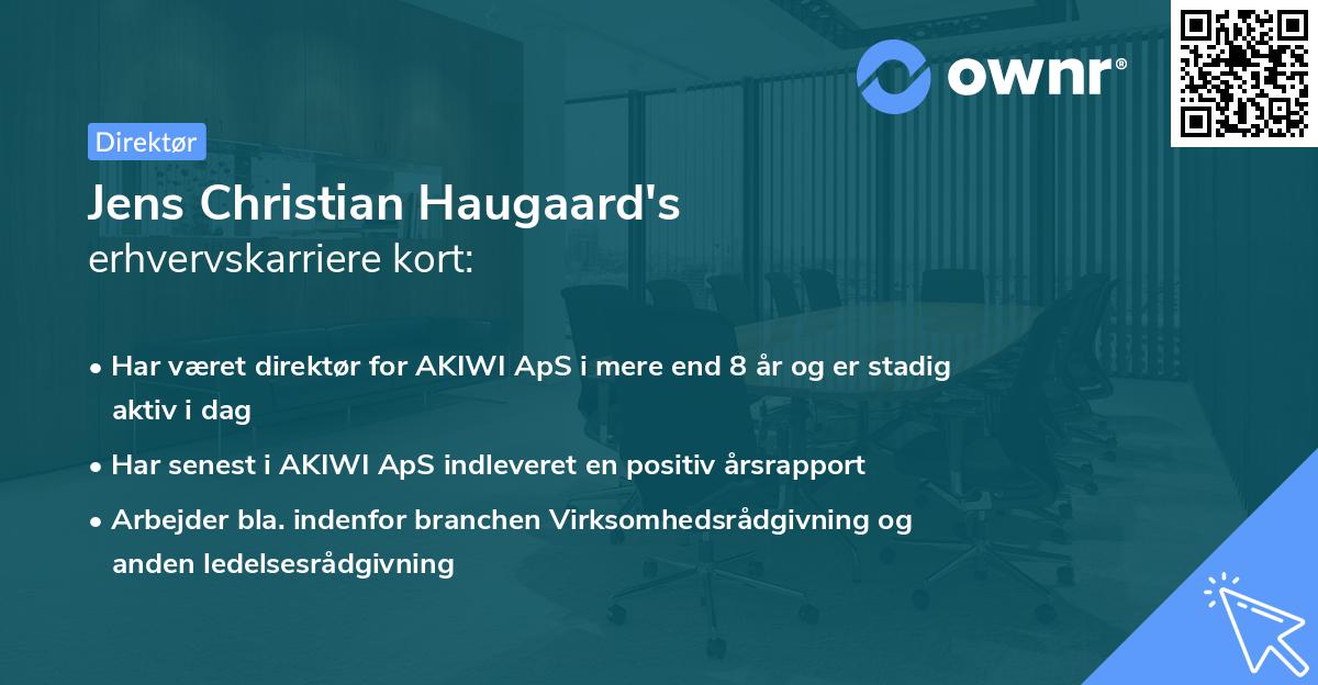 Jens Christian Haugaard's erhvervskarriere kort