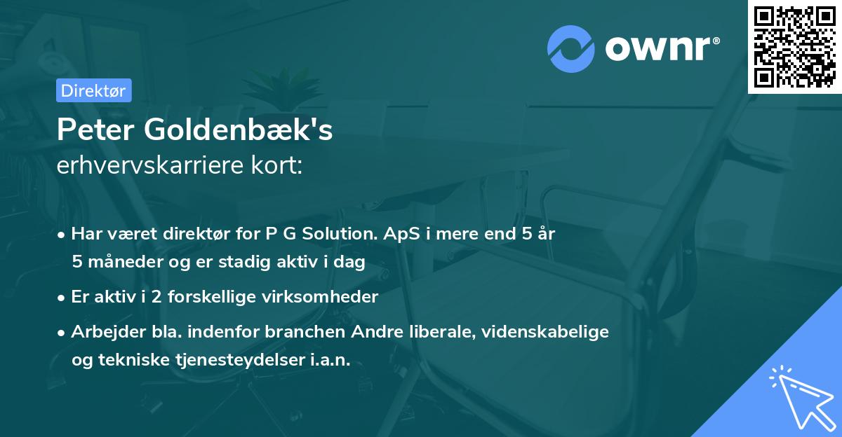 Peter Goldenbæk's erhvervskarriere kort