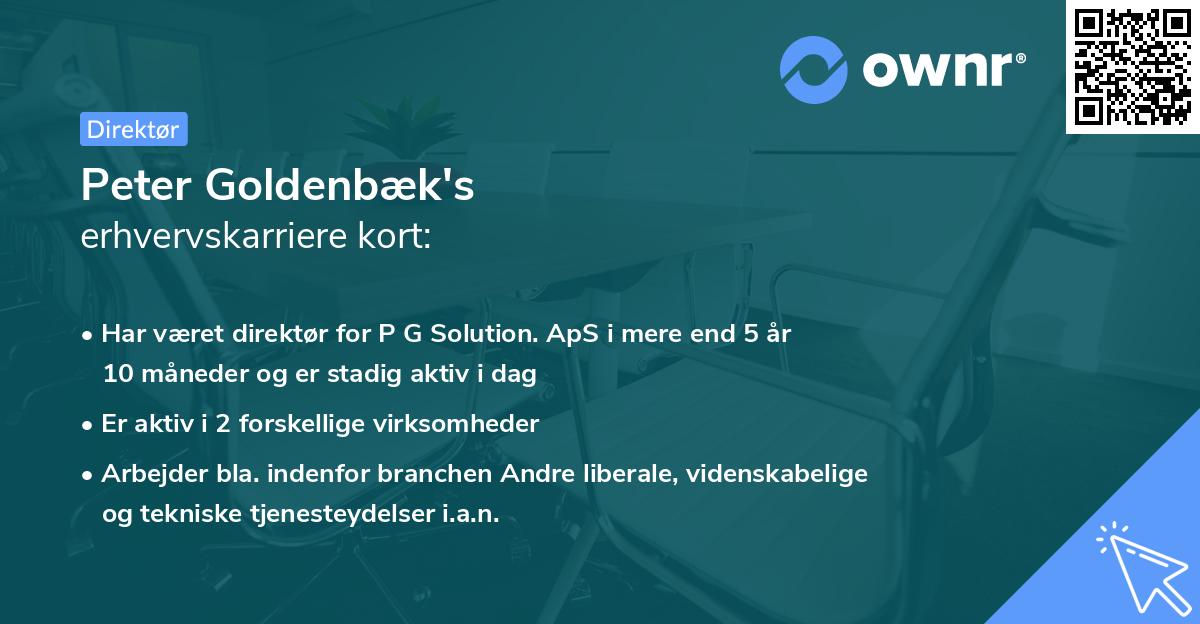 Peter Goldenbæk's erhvervskarriere kort