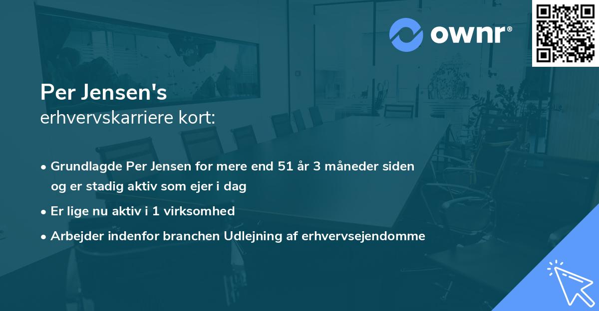 Per Jensen's erhvervskarriere kort