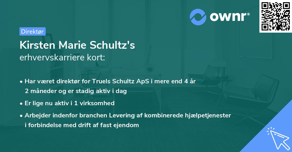 Kirsten Marie Schultz's erhvervskarriere kort