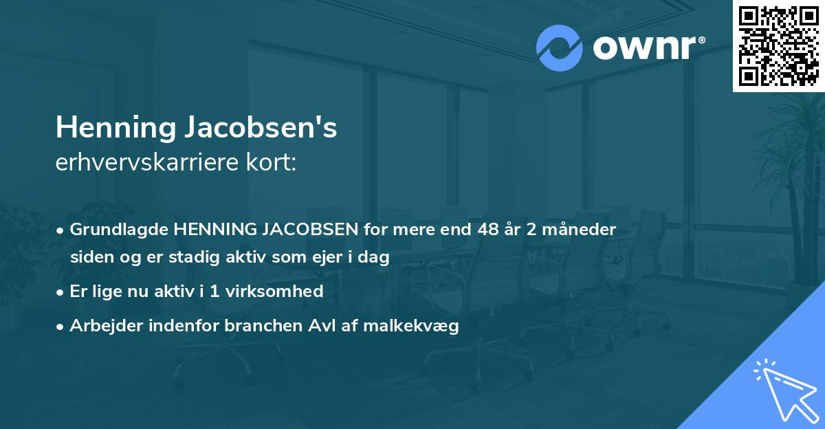 Henning Jacobsen's erhvervskarriere kort