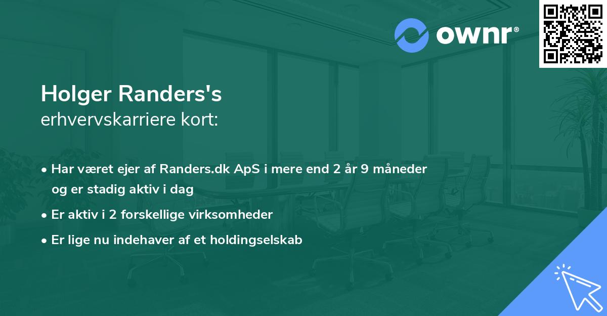 Holger Randers's erhvervskarriere kort