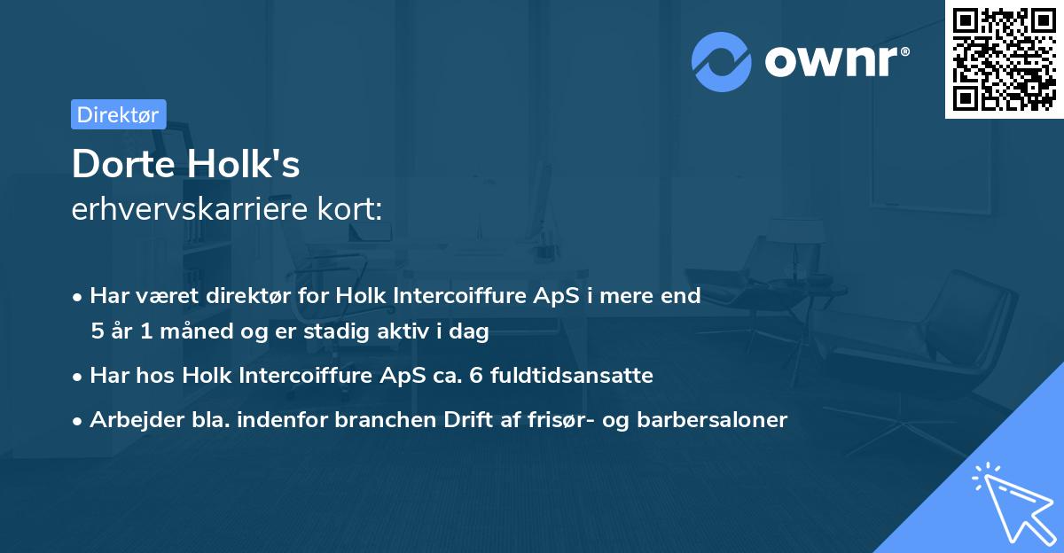 Dorte Holk's erhvervskarriere kort