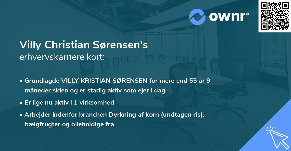 Villy Christian Sørensen's erhvervskarriere kort