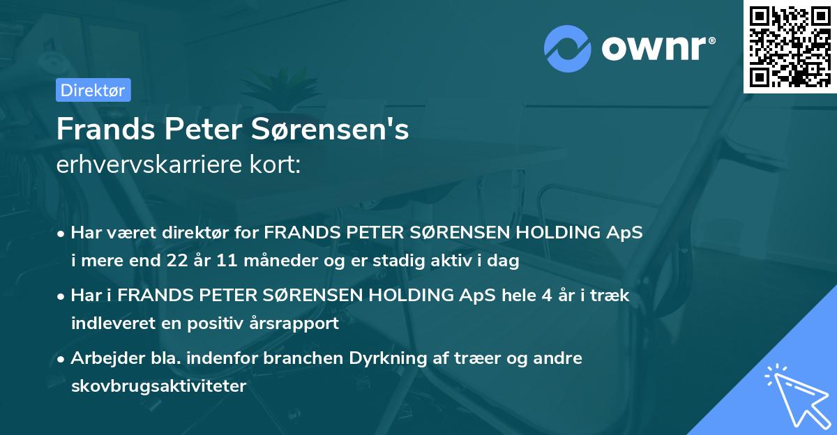 Frands Peter Sørensen's erhvervskarriere kort