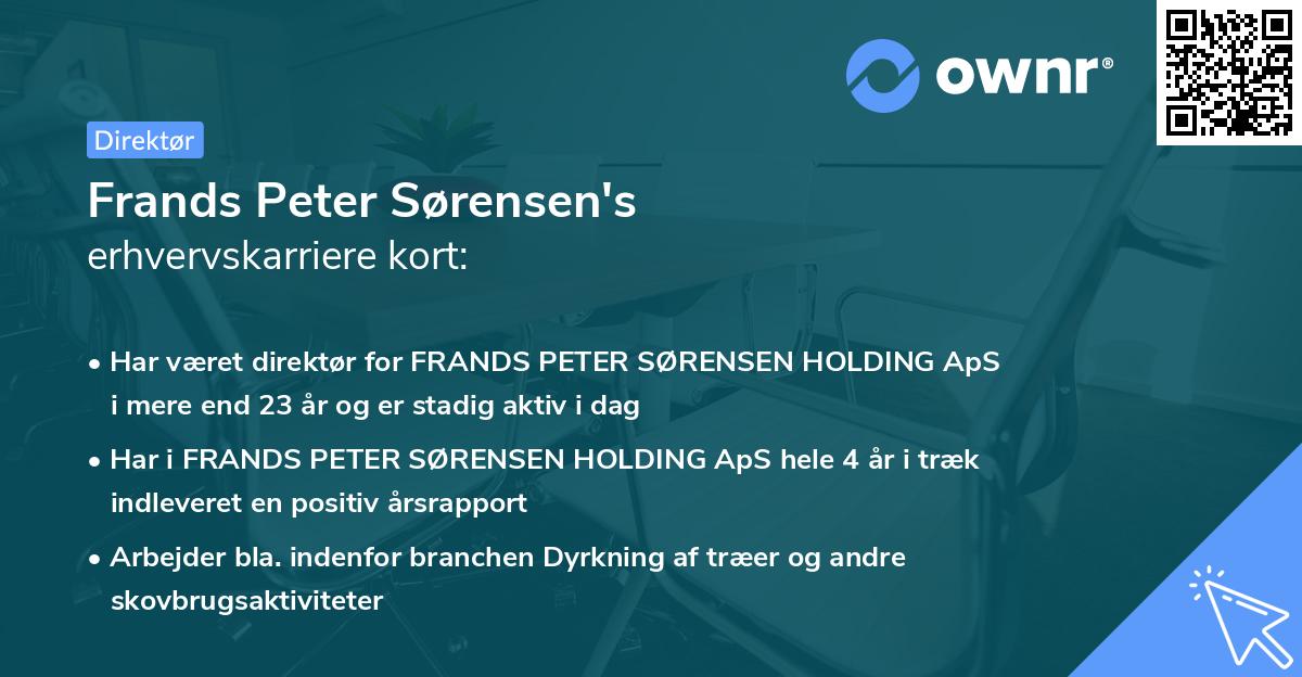 Frands Peter Sørensen's erhvervskarriere kort