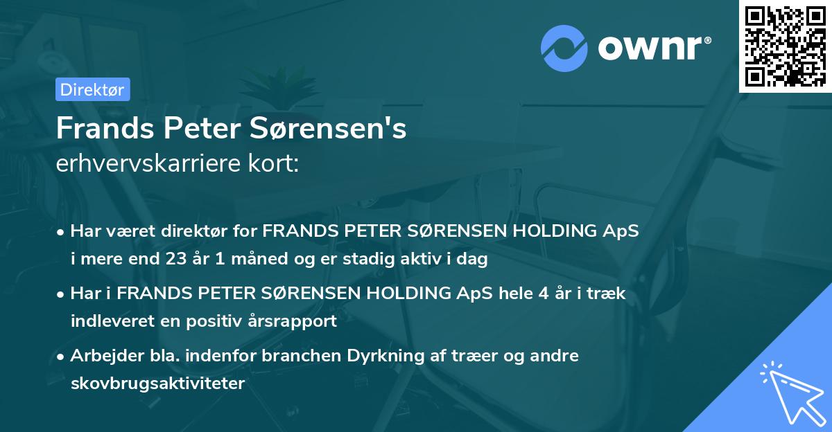 Frands Peter Sørensen's erhvervskarriere kort