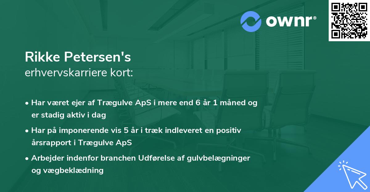 Rikke Petersen's erhvervskarriere kort